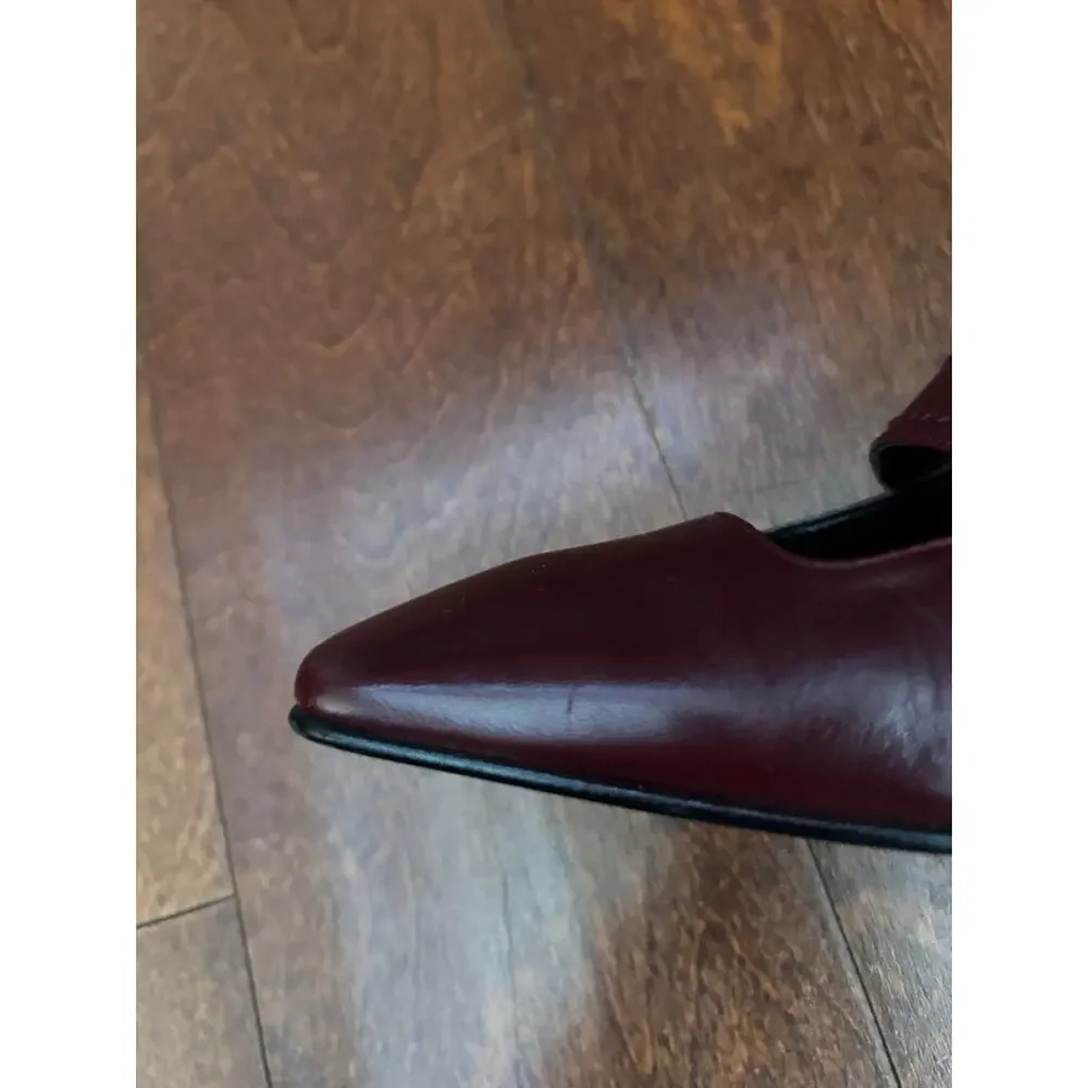 Vintage Etienne Aigner Women's Oxblood Leather Mary Jane Buckle Heels, Size 8
